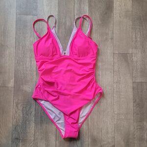 CUPSHE Women's One Piece Swimsuit Pink  Bathing Suit Sz L